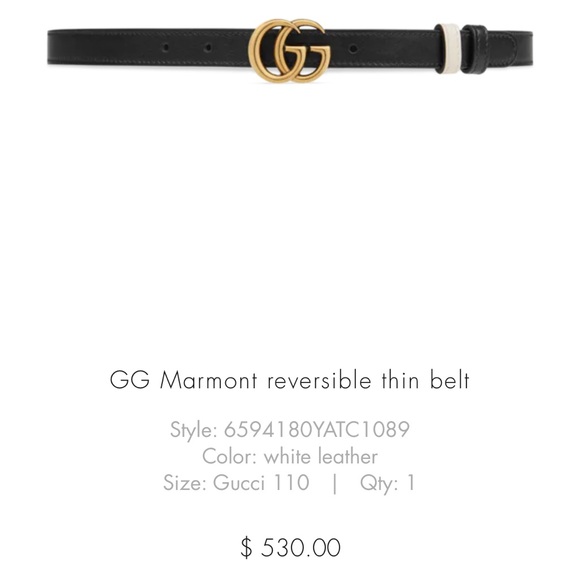 Gucci Marmont reversible thin belt size 110 - Picture 9 of 9